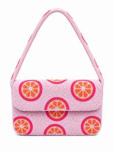 Luxury Handmade Modern Durable Glass <b>Beaded</b> Lemon Citrus Button Shoulder Bag Women Designer <b>Handbag</b> Custom OEM ODM Wholesale - Product Image 2