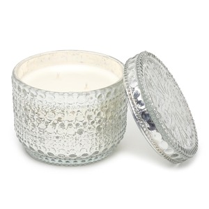 Classic design White matte glass wood candle <b>jar</b> with gold inner coating bamboo lid candle container offer customization options - Product Image 6