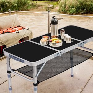 Tavolo da Campeggio Pieghevole da Esterno 3ft, Tavolo da Picnic Portatile con 3 Altezze Regolabili, Piccolo, in Alluminio, Leggero e Richiudibile per Patio e Parco - Product Image 4