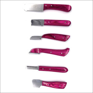Nouvel arrivage : Ensemble de couteaux de toilettage pour animaux de compagnie avec plusieurs options de lames, en acier inoxydable et bois, garantie à vie - Product Image 2