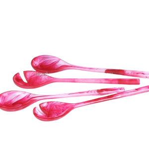 Fourchette à salade cuillère à tourbillon rouge avec logo personnalisé ensemble de couverts en résine d'excellente qualité pour un usage quotidien et les mariages - Product Image 2