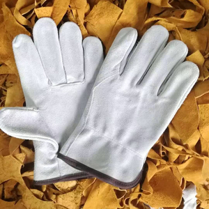 Guantes de Seguridad de Cuero de Grano Completo, Lisos, Resistentes al Calor y a la Abrasión, de Uso General, con Puño Recto - Product Image 2