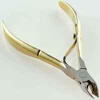 Coupe-ongles et coupe-cuticules dorés en acier inoxydable pour doigts et orteils, outils de manucure et pédicure courbés, les plus vendus