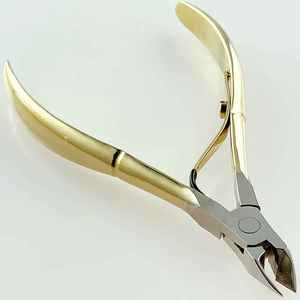 Hot Selling Finger & Toe Use Nail Nipper Gold Color Pedicure Clippers Stainless Steel Curved <b>Cuticle</b> Nippers Best Manicure <b>Tools</b> - Product Image 5