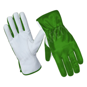 Premium Goat Grain Leather Work <b>Gloves</b> with Spandex Laminated Back Hand Protection Gauntlet Driving Safety <b>Gloves</b> - Product Image 2