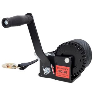 Argano Manuale Portatile da 600 libbre con Cinghia Nera da 6 Metri, Guscio Nero, Rapporto di Trasmissione 3.1:1, Argano Elettrico a Cricchetto Bidirezionale - Product Image 6