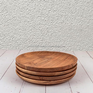 Assiette en bois massif personnalisée vaisselle assiette de service en bois d'acacia écologique assiettes à riz en bois pour restaurant hôtel vaisselle - Product Image 2