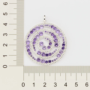 Luxury 925 Silver Rhodium Plated Amethyst Pendant Necklace With Spiral Design Snake <b>Chain</b> Unisex Everyday Wear - Product Image 3