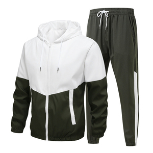 Men's Black <b>White</b> Color Blocking Hooded Tracksuit Full Zip Sweatshirt <b>Joggers</b> Sporty Style Breathable Polyester Autumn Wear - Product Image 5