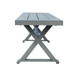 Panca da Pranzo Moderna in Alluminio Grigio Scuro per Uso Esterno e Patio - Product Image 6