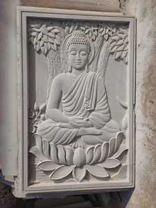 Sculpture murale Bouddha en acrylique 3D avec rétroéclairage, design moderne, décoration zen asiatique pour la maison, salle à manger, parc, art rectangulaire, portrait - Product Image 3