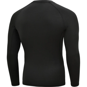 Men's <b>Black</b> Long Sleeve Rash Guard Quick Dry <b>Compression</b> <b>Shirt</b> Full Sleeve Polyester Sport Top Adult - Product Image 5