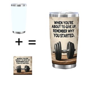 20oz Stainless Steel Tumbler Vacuum <b>Insulated</b> Double Wall Travel <b>Mug</b> For Gym Fitness Motivational Design - Product Image 4