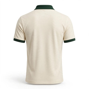 Polo à manches courtes pour homme, couleur personnalisée, bordure contrastée, coupe classique, couleur unie, tissu piqué tricoté décontracté, respirant - Product Image 2
