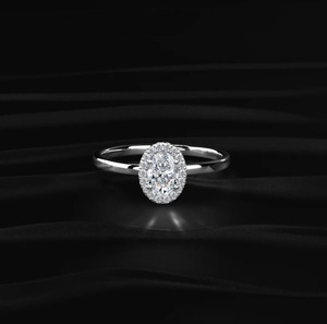 Bague de fiançailles KIVORA JEWELS en argent 925 avec diamant de laboratoire taille ovale, style luxueux, pour mariage et promesse féminine - Product Image 3