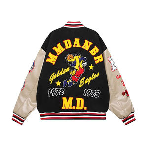 Chaquetas de Béisbol Deportivas con Logotipo Personalizado, Chaqueta Varsity Estilo Puffer, Cortavientos con Múltiples Parches, Ropa Exterior Personalizada al por Mayor - Product Image 2