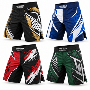 Men MMA Shorts Wolf Graphic Design Elastic Waist Gym Training Kickboxing Lightweight Quick Dry Breathable Durable - Product Image 3