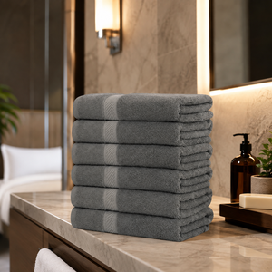 Serviette de bain tissée douce 100 % coton de qualité supérieure, séchage rapide, absorbante, jetable, rectangulaire, pour la plage, unie, avec logo personnalisé - Product Image 2