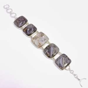 925 Silver Charm Statement Bracelet with Natural Agate Gemstone Classic Wedding Party and Gift Jewelry Hot Sales 2026 - Product Image 3
