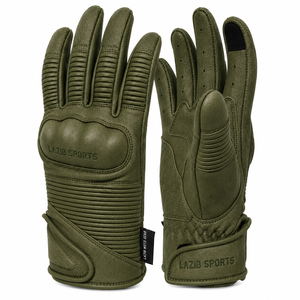 Gants de moto en cuir véritable avec logo personnalisé, respirants et légers, pour la conduite à moto, fabricant OEM Lazib Sports - Product Image 2