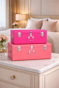 Ensemble de coffres de rangement décoratifs, boîte de rangement en métal de luxe, coffre de rangement de style vintage, coffre de rangement haut de gamme, boîte à souvenirs en métal - Product Image 6