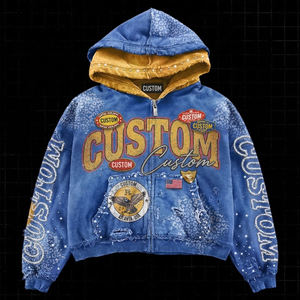 Wholesale Full Zip Hoodie Cotton Hoodie Jacket Men Outdoor Wear Comfortable Bulk Production - Product Image 3