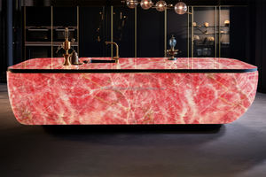 Clove Rose Pink Onyx Slab translúcido retroiluminado piedra de lujo para hoteles Comedor Cocina interiores para escalera pasillo listo Stock - Product Image 3