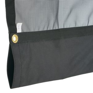 Telo in rete per camion ribaltabile in PVC rinforzato 7.5x18 piedi con occhielli in ottone a doppia tasca da 5.5 pollici 18 once, copertura rinforzata nera - Product Image 4