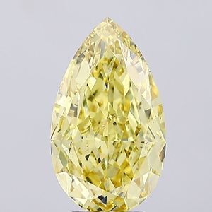 Diamant de laboratoire élégant de forme poire, jaune vif fantaisie, taille excellente, haute brillance, pierre lâche de type CVD 2A, pour la fabrication de bijoux. - Product Image 4