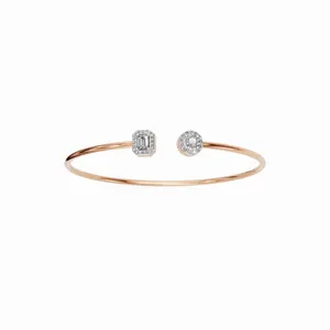 Pulsera de Oro Rosa de 18K con Diamantes Cultivados en Laboratorio, Modelo Kindred Spark Halo & Kada, con 31 Piedras, Certificación IGI, Joyería Fina para Mujer - Product Image 1