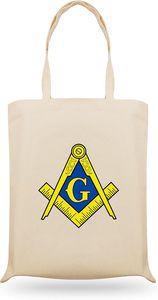 OES Masonic Shriner Solid <b>Canvas</b> <b>Tote</b> Bag with Embroidery Reusable Digital Print and Inner Gold Zipper Closure - Product Image 1
