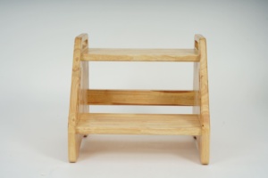 Waterproof Rubber wood Two Step Stool for Bathroom | Vietnam OEM - Product Image 5
