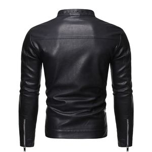 Chaqueta de cuero para hombre con cierre cruzado estilo motero |   Chaqueta Moto con Cierre Asimétrico |   Chaqueta de Cuero Auténtico Estilo Urbano - Product Image 2