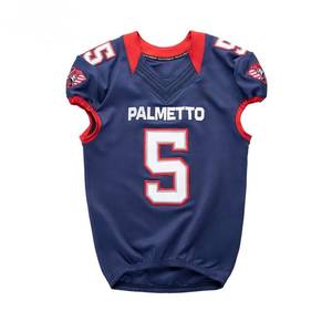 Camiseta de Fútbol Americano Gunslingers para Hombre, Blanca y Azul, Talla 25, Cuello en V, Sin Mangas, Poliéster que Absorbe la Humedad, Corte Regular, Nombre del Equipo Personalizado - Product Image 3