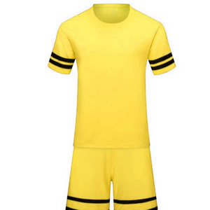 Conjunto de camiseta de fútbol amarilla de manga corta, cuello redondo, poliéster transpirable, unisex, para adultos, de secado rápido, corte ajustado, uniforme de fútbol. - Product Image 2