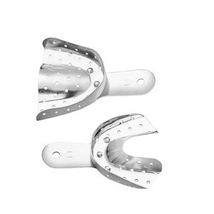 Ensemble de porte-empreintes dentaires en acier inoxydable non perforés pour empreintes solides des dents supérieures et inférieures – Équipements dentaires manuels - Product Image 3