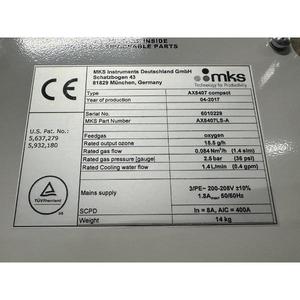 Générateur d'ozone compact MKS AX8407 LIQUOZON - Équipement et pièces semi-conductrices de confiance de renommée mondiale - Product Image 6