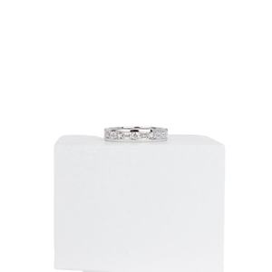 Anillo de eternidad completo con moissanita esmeralda y corte redondo para unisex, plata 925 original, regalo de aniversario para amigos - Product Image 1