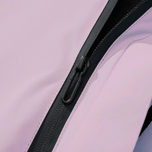 Chaqueta con Capucha para Mujer, Diseño Color Block, Cierre de Cremallera, Impermeable, Tejido de Poliéster, Ropa de Invierno - Product Image 4