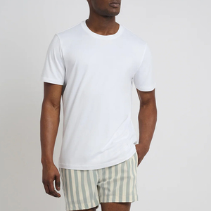 Men's White Cotton Regular Fit O-Neck Short Sleeve T-Shirt Solid Color Casual Jersey Knit Style Trendy T-Shirt For Men - Product Image 4