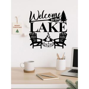 CIFbuy Arte Murale Moderna Astratta con Motivo Lago, in Ferro Impermeabile e Antiruggine per Soggiorno, Ufficio, Patio - Servizio di Raccolta Disponibile - Product Image 4