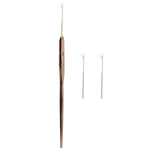 Kit d'outils de salon : Aiguille à boucle en acier inoxydable avec poignée or rose pour extensions capillaires et crochet de tirage - Product Image 1