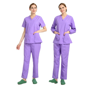 Ultra Light <b>Scrub</b> Set Medical Nurse Uniform for Women Men Hospital Doctor Workwear Poplin Fabric Veterinary Surgical Outfit - Product Image 1