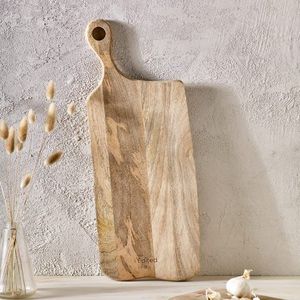 Planche à découper en bois naturel massif pour la cuisine, pour couper les légumes, la viande, le pain, surface de préparation durable - Product Image 4