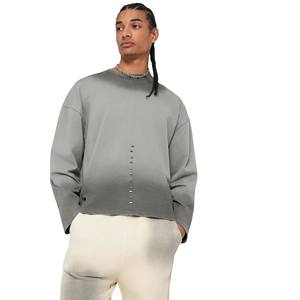 Custom Men's Acid Washed Loose Fit <b>Sweatshirts</b> Oversized Crewneck Cotton <b>Fleece</b> Pullover Autumn Casual Wear <b>Sweatshirt</b> - Product Image 4