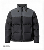 Blouson matelassé à capuche pour homme, tendance 2026, avec blocs de couleur, manteau d'hiver à fermeture éclair, rembourrage en duvet, style décontracté, coupe classique