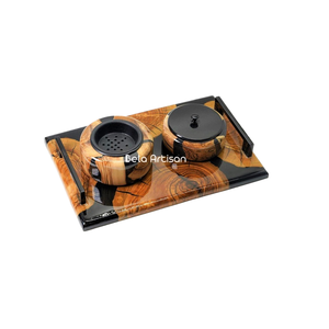 Bela Artisan plateau en bois fait à la main pour la décoration intérieure cadeaux de mariage décoration intérieure cadeaux pour les femmes Ramadan affaires bois élégant - Product Image 5