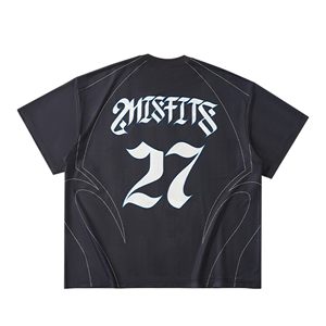 เสื้อยืดโอเวอร์ไซส์ผู้ชาย ผ้าฝ้าย ทรงหลวม ไหล่ตก แขนสั้น สไตล์สตรีทแวร์ ใส่ได้ทุกวัน สบายๆ พิมพ์ลายกราฟิก เสื้อโอเวอร์ไซส์ทรงบ็อกซี่สำหรับผู้ชาย - Product Image 6