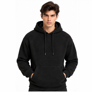 Sudadera con Capucha de Punto Waffle para Hombre, Manga Larga, Térmica, Informal, Deportiva, de Invierno, Personalizada, al por Mayor, Estilo Urbano - Product Image 5