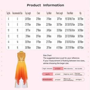 6-16 Kids <b>Girls</b> Liturgical Worship Praise Dance Outfit Tunic <b>Dress</b> With Metallic Wide-Leg Pants <b>For</b> Lyrical Dance Contemporary - Product Image 6